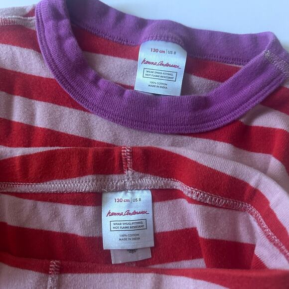 Hanna Andersson Red/Pink Striped Organic Cotton Pajamas - 8 - Picture 4 of 6